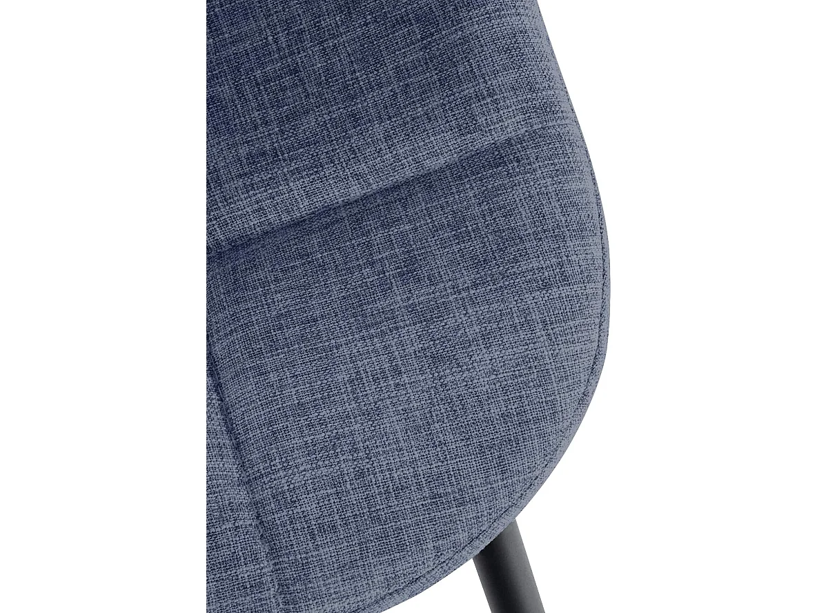 Lot de 2  chaise salle à manger - Tissu - Bleu - Tom