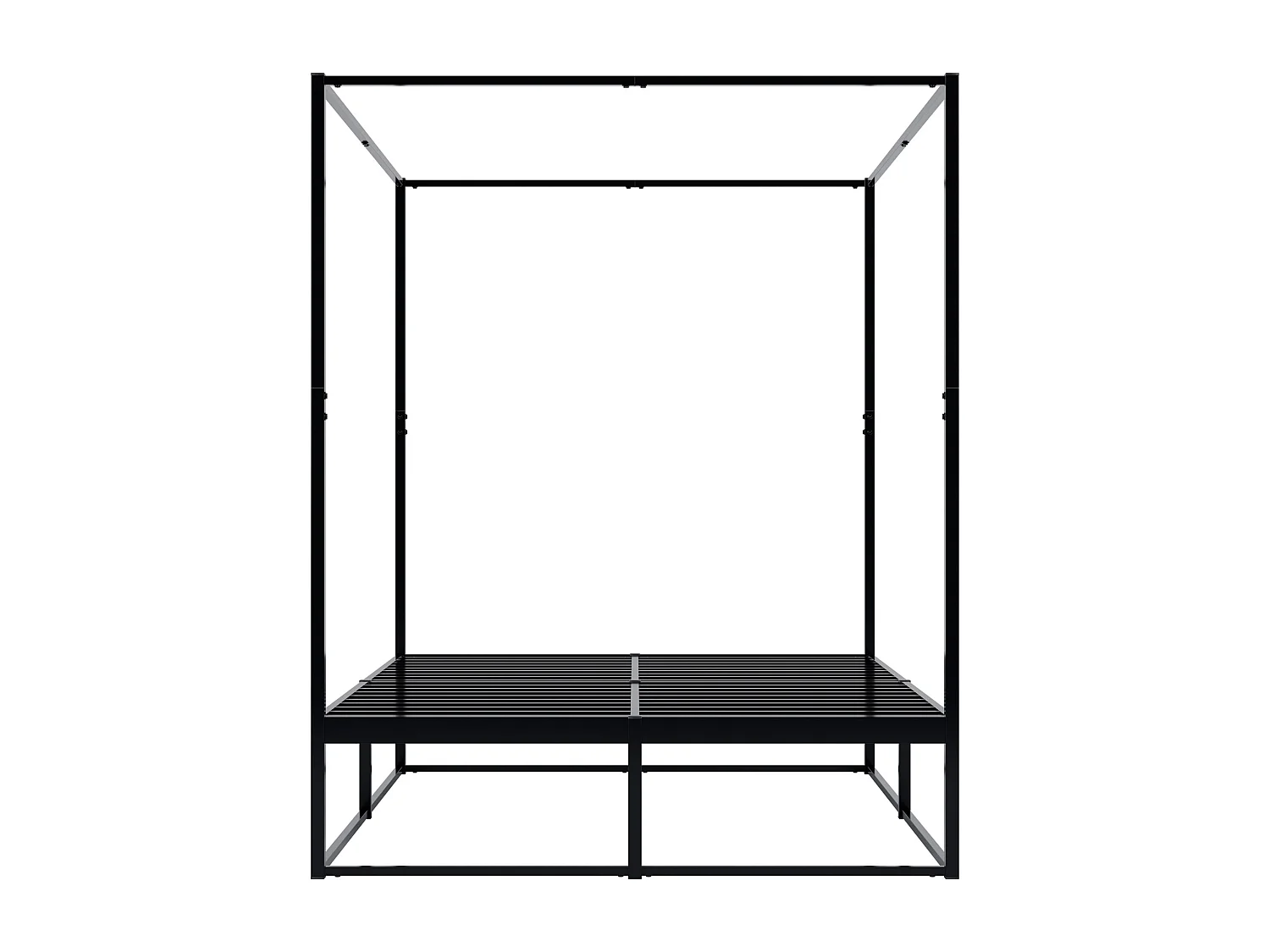 Lit en métal - Métal - 140 x 200 cm - Noir - Batoni