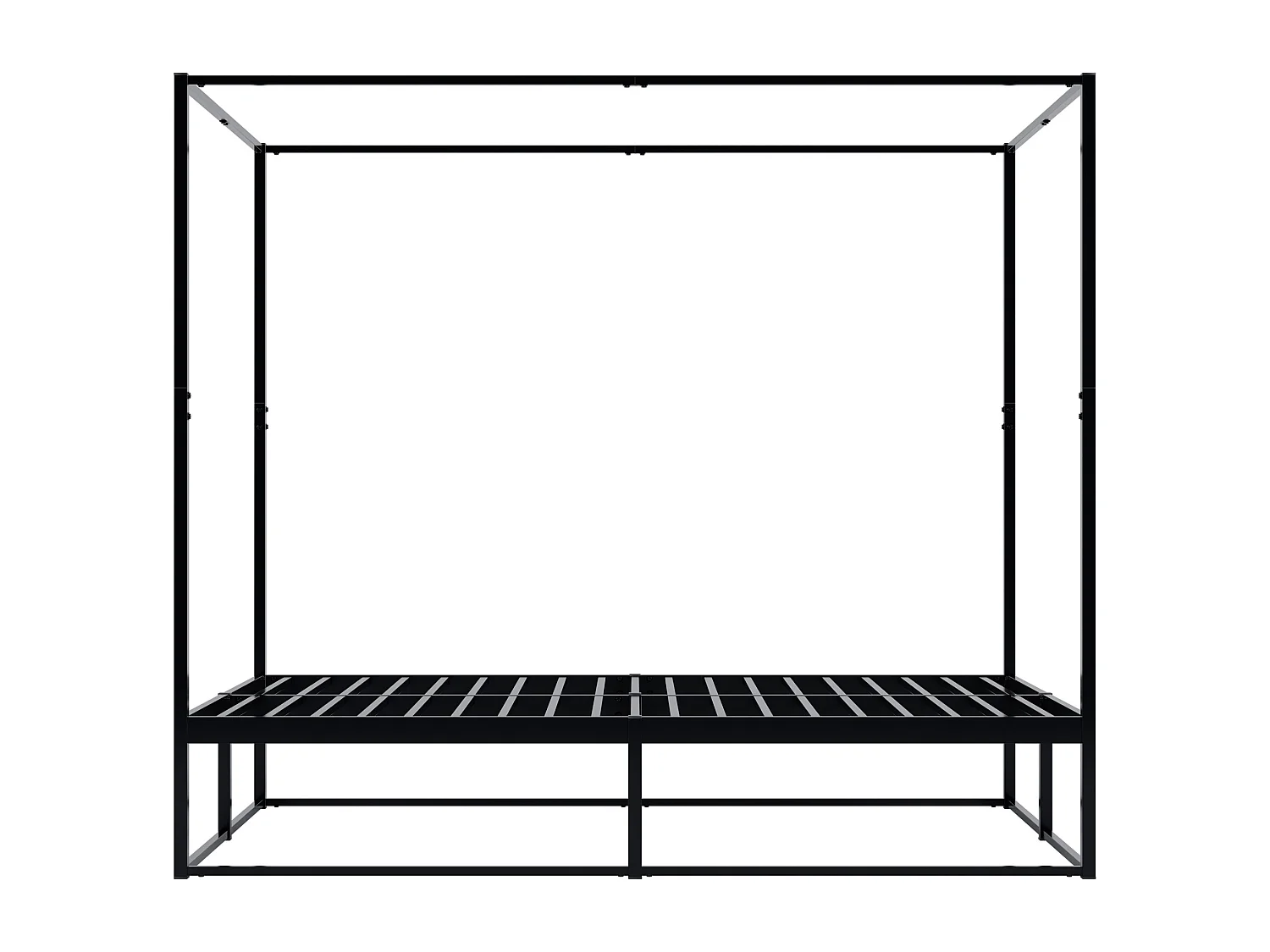 Lit en métal - Métal - 140 x 200 cm - Noir - Batoni