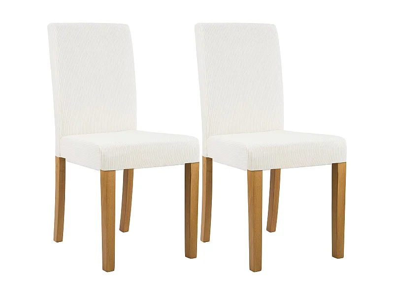 Lot de 2  chaise salle à manger - Cordon & Antique clair - Crème - Ina