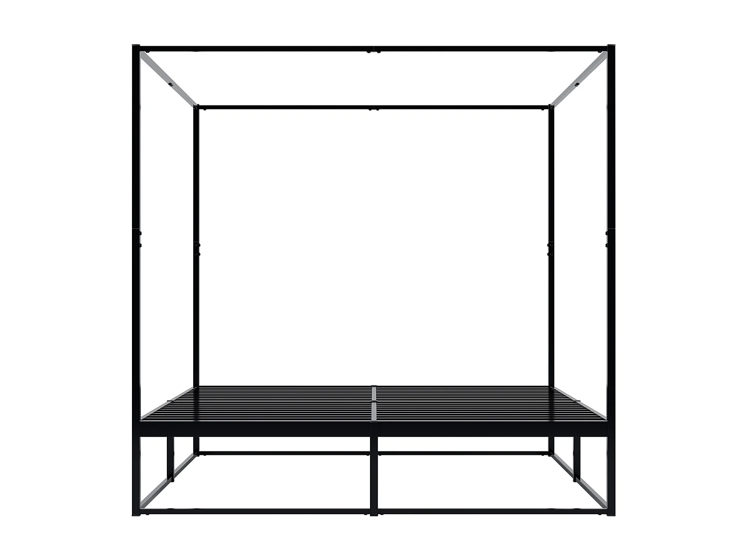 Lit en métal - Métal - 180 x 200 cm - Noir - Batoni