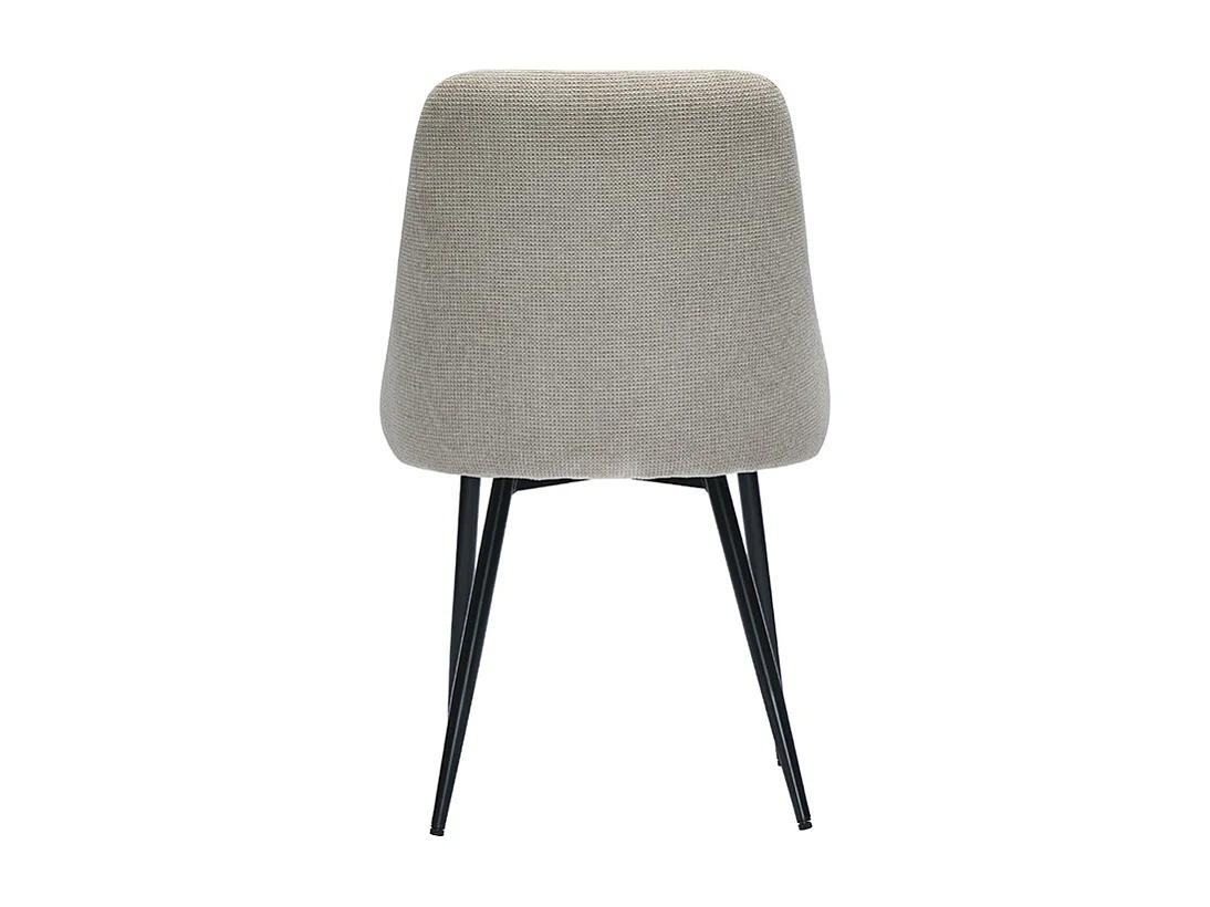 Stühle aus beigem Samteffekt-Textilgewebe und schwarzem Metall (2er Set) HASTA