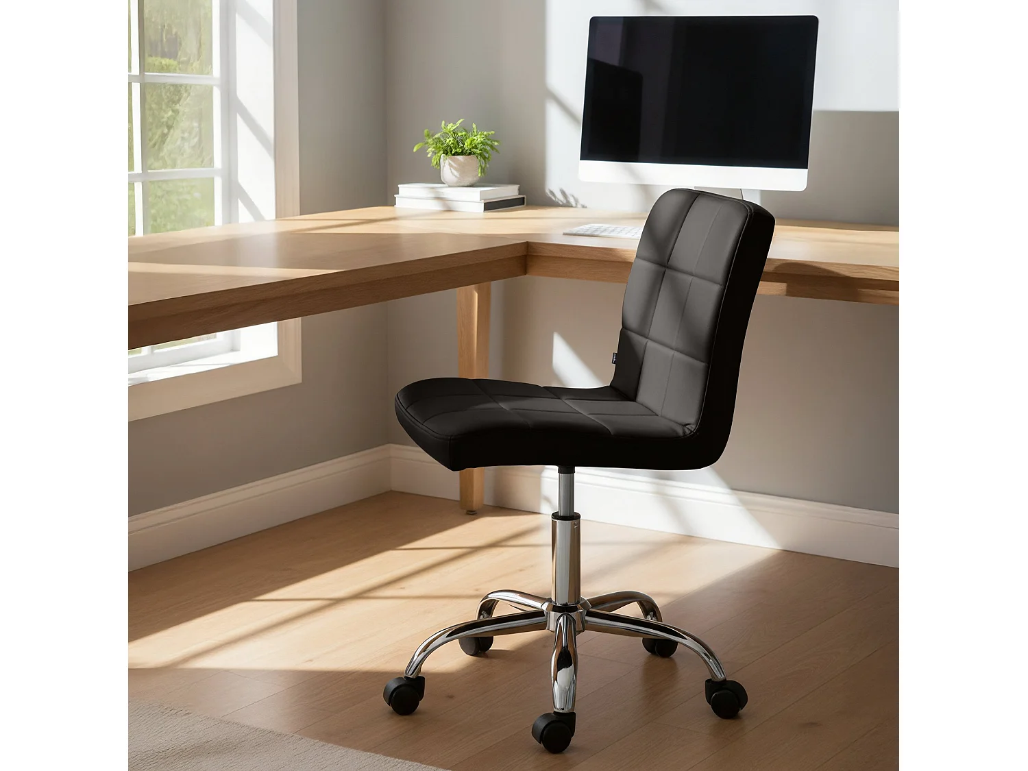 Chaise de bureau - Similicuir - Marron - Darfield