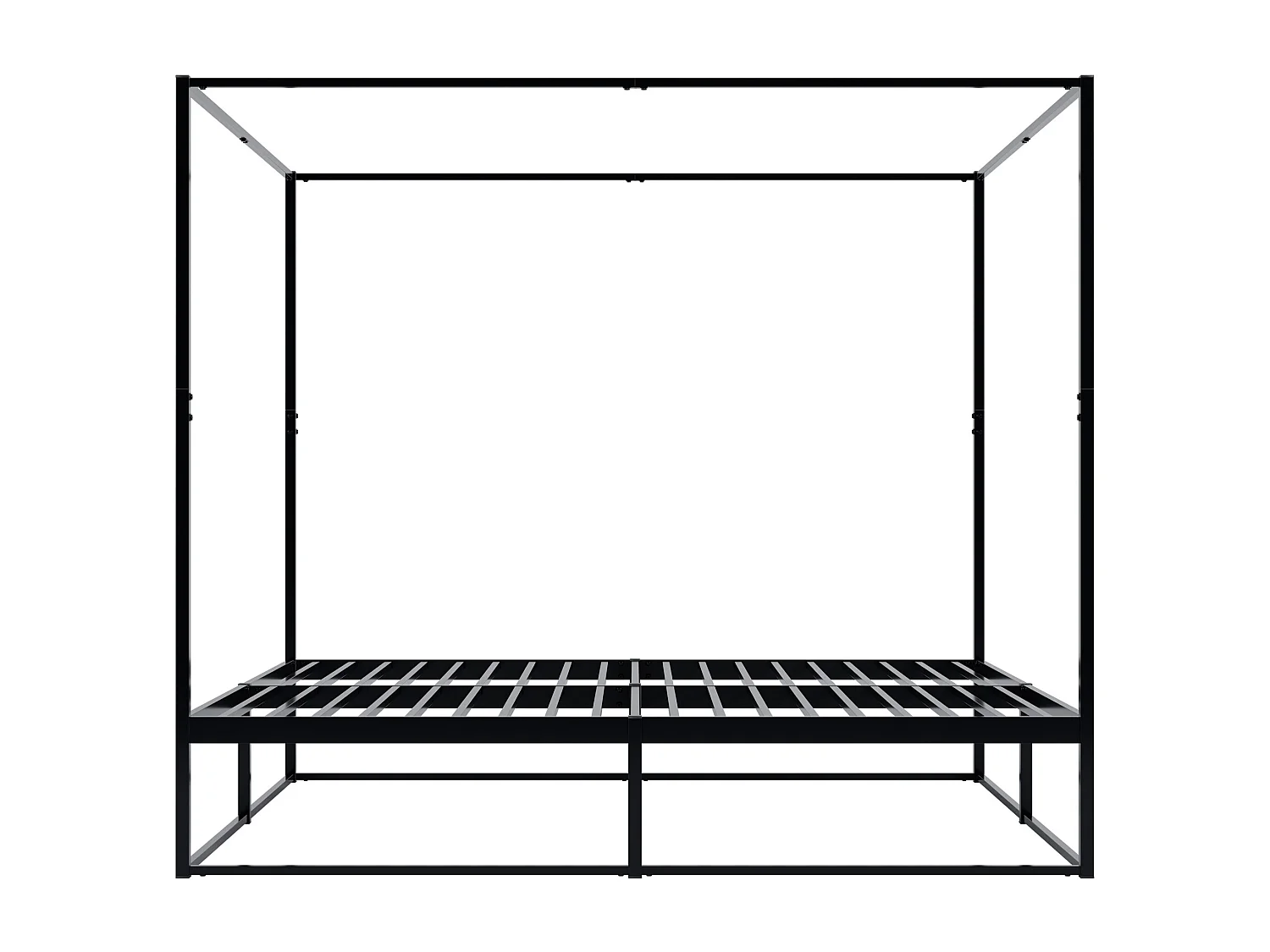 Lit en métal - Métal - 200 x 200 cm - Noir - Batoni