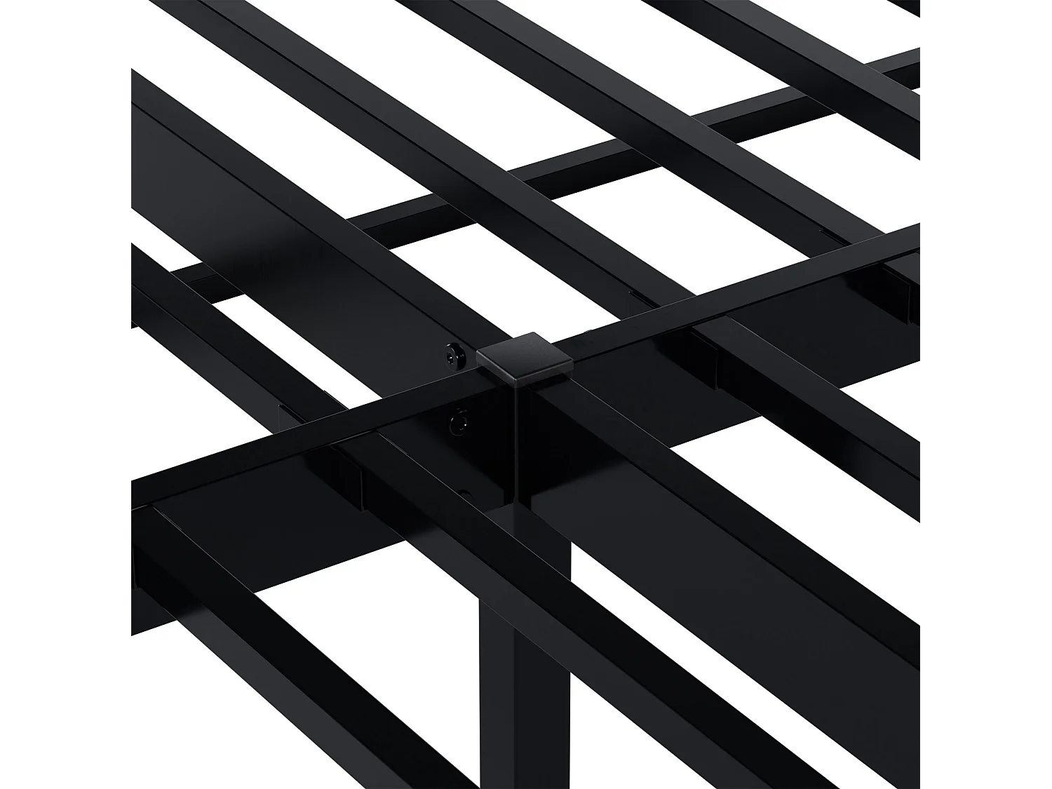 Lit en métal - Métal - 200 x 200 cm - Noir - Batoni