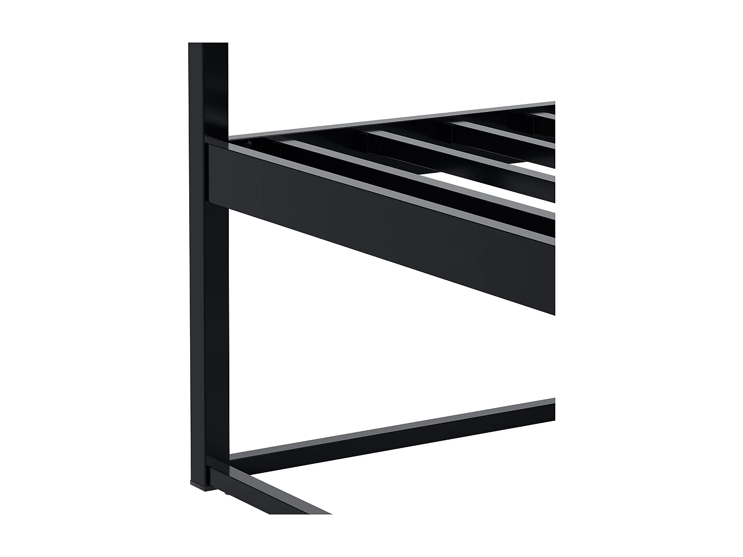 Lit en métal - Métal - 200 x 200 cm - Noir - Batoni