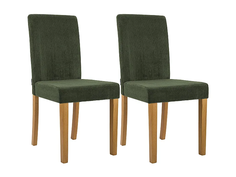 Lot de 2  chaise salle à manger - Cordon & Antique clair - Vert - Ina