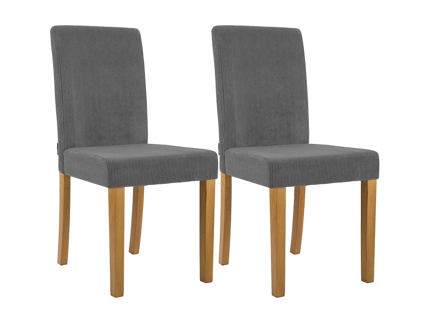 Lot de 2  chaise salle à manger - Cordon & Antique clair - Gris - Ina