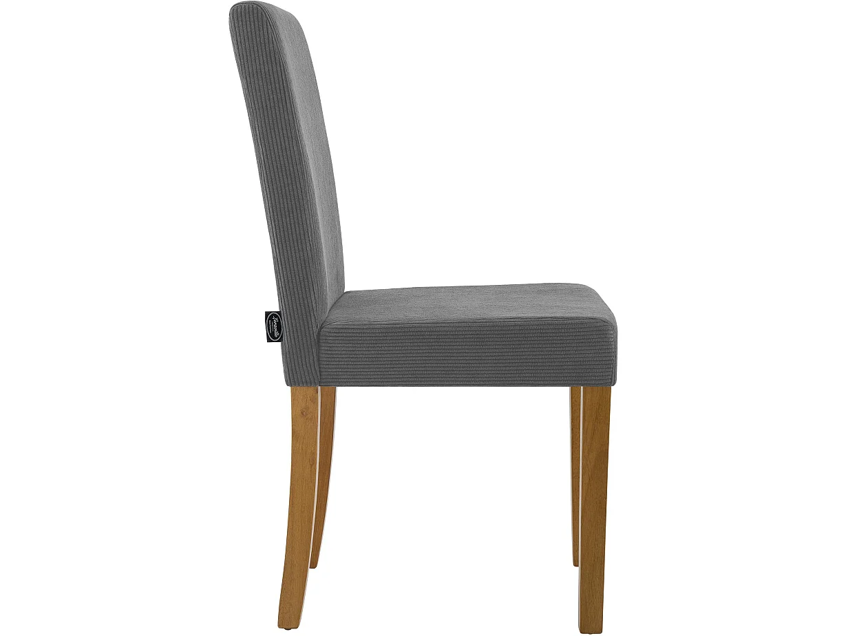 Lot de 2  chaise salle à manger - Cordon & Antique clair - Gris - Ina
