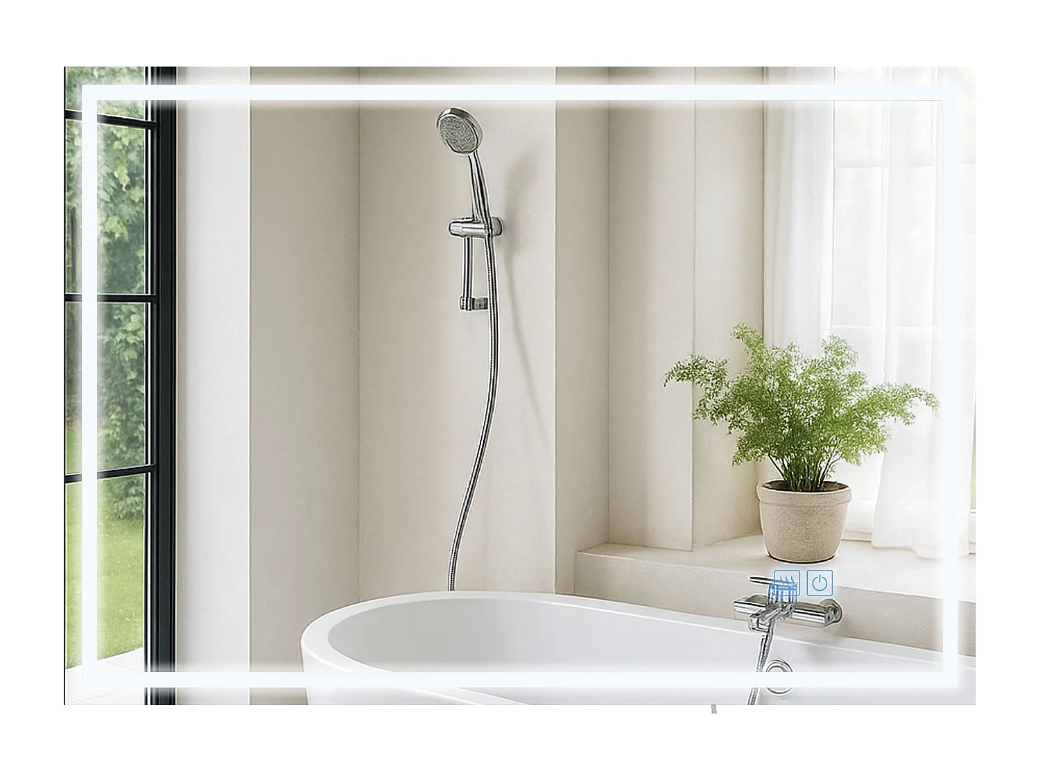 Miroir mural - carré - Verre - 100 x 3.5 cm - Verre clair - Jaffrey