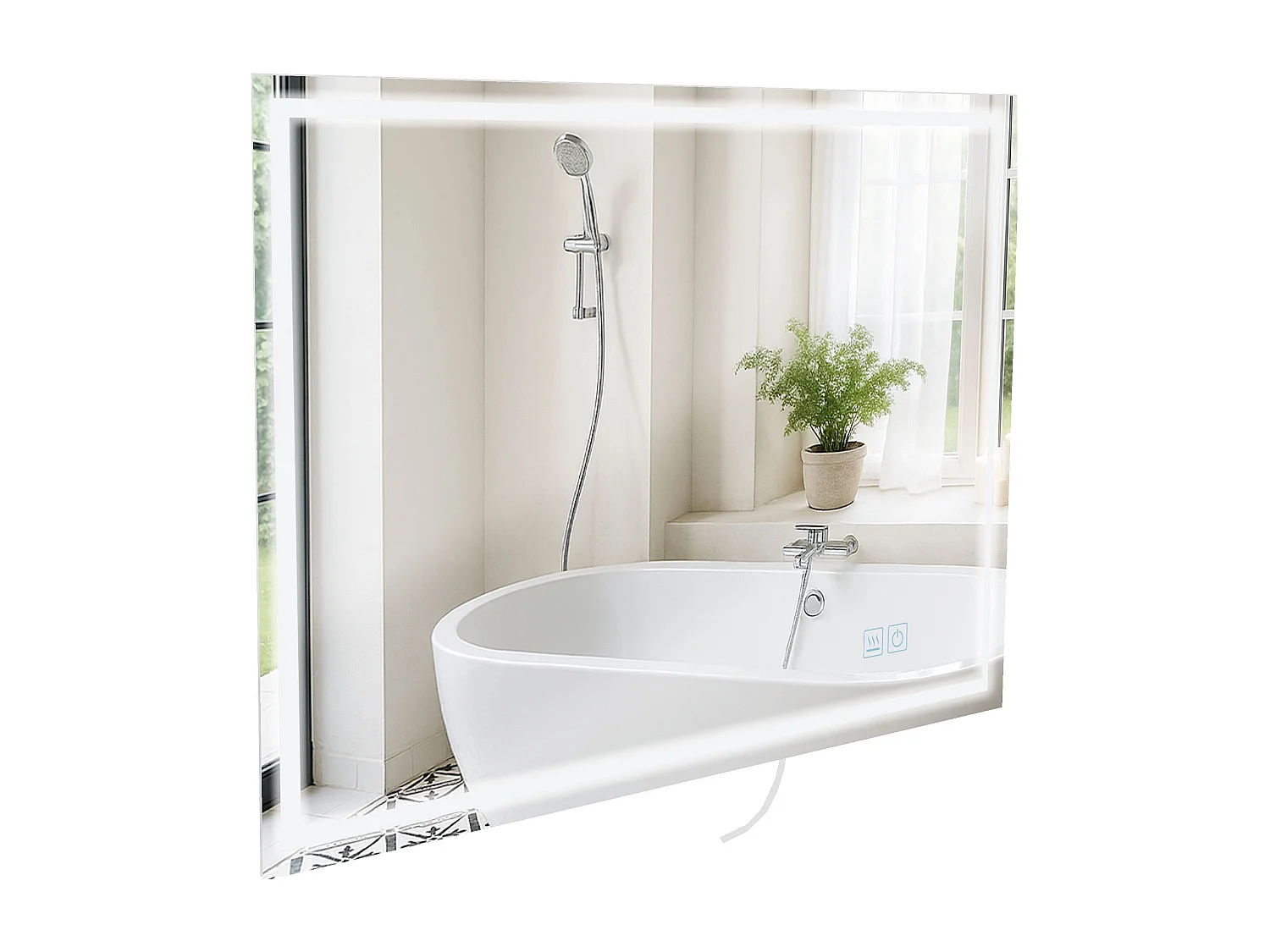 Miroir mural - carré - Verre - 100 x 3.5 cm - Verre clair - Jaffrey