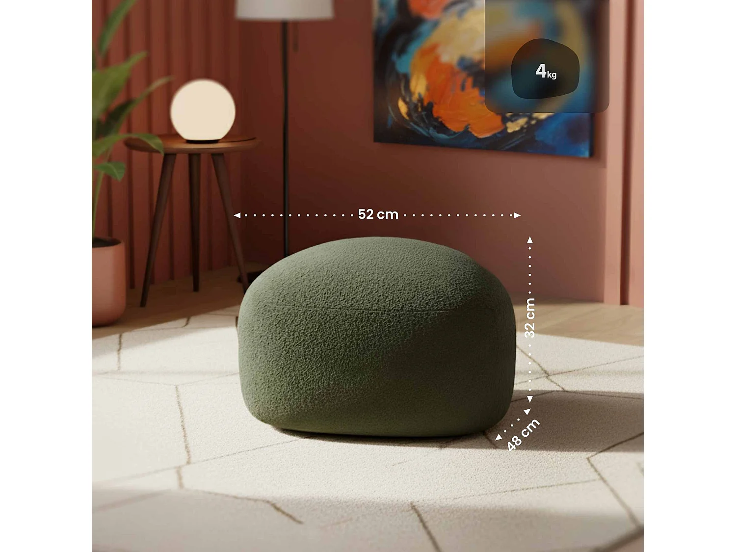 Tabouret - Tissu - Vert foncé - Alfrisa