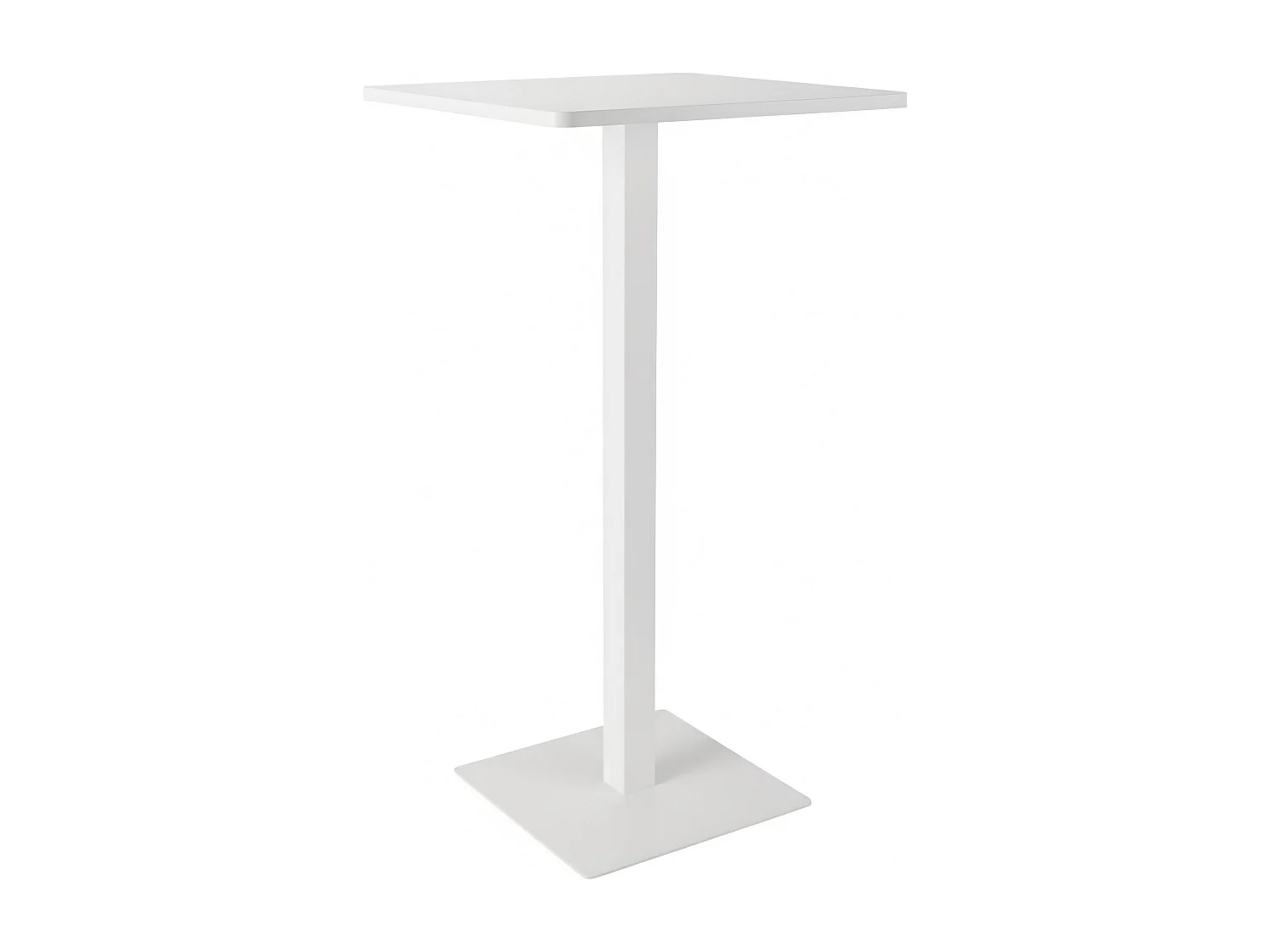 Table haute - carré - Bois - 60 x 60 cm - Blanc / Blanc - Sharon