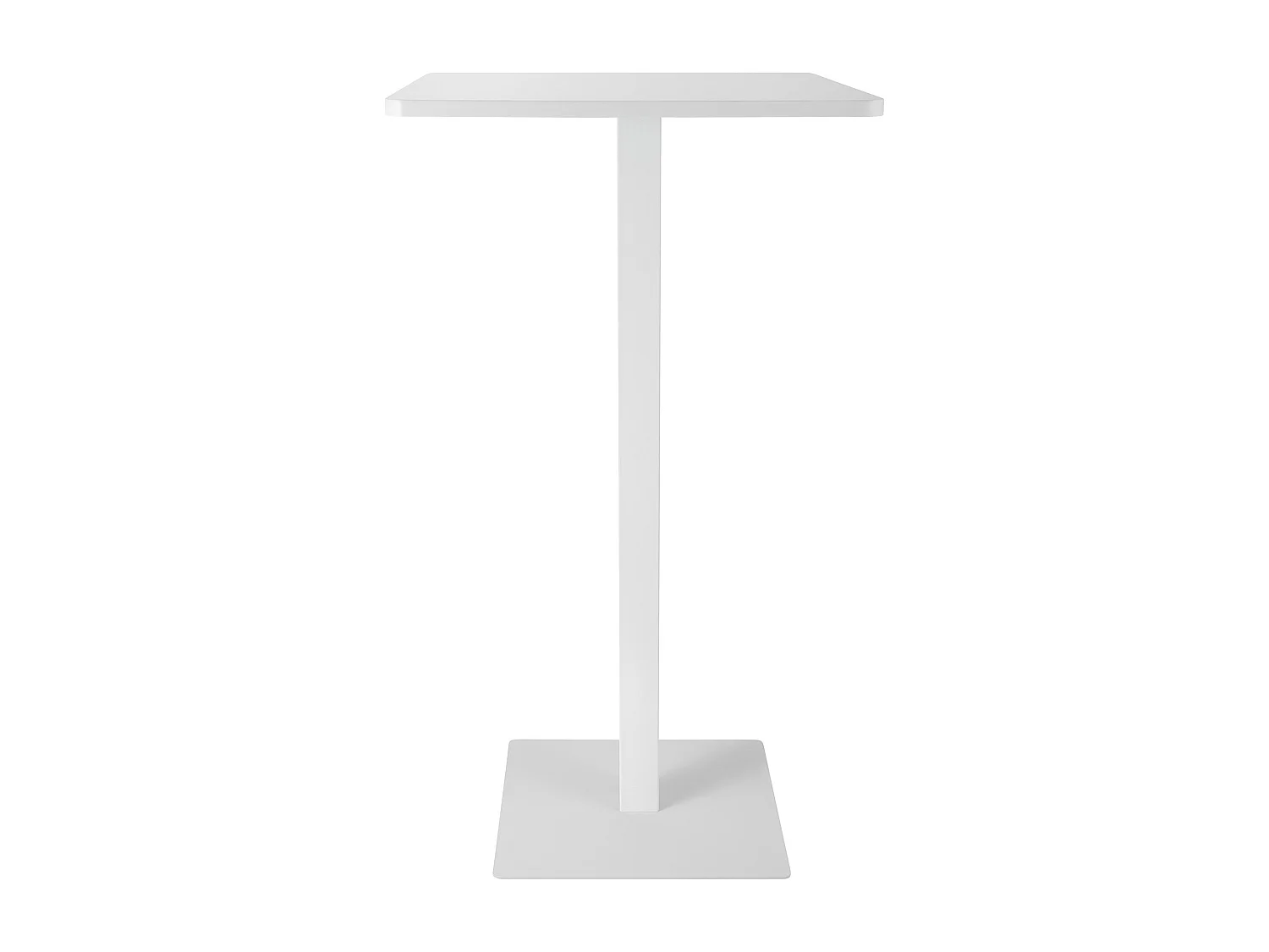 Table haute - carré - Bois - 60 x 60 cm - Blanc / Blanc - Sharon