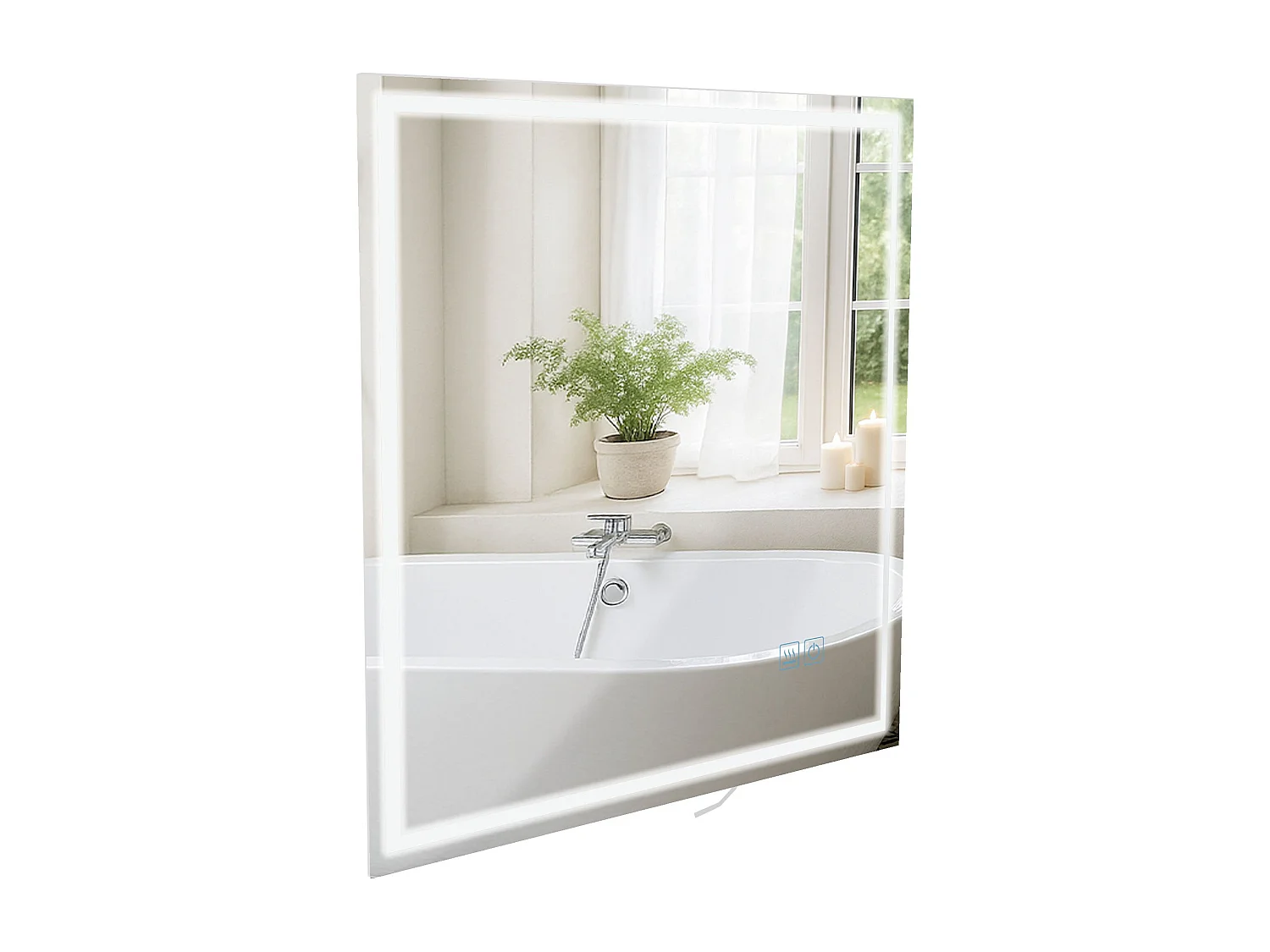 Miroir mural - carré - Verre - 80 x 3.5 cm - Verre clair - Jaffrey
