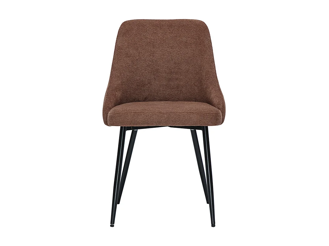 Chaises en tissu chenille terre brûlée et métal noir (lot de 2) HASTA