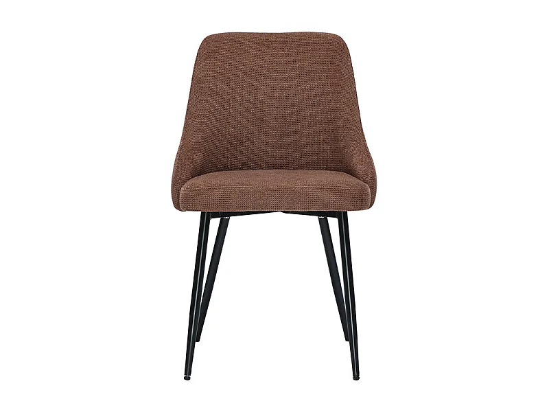 Chaises en tissu chenille terre brûlée et métal noir (lot de 2) HASTA