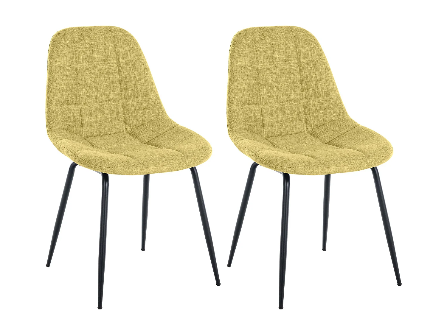 Lot de 2  chaise salle à manger - Tissu - Vert clair - Tom