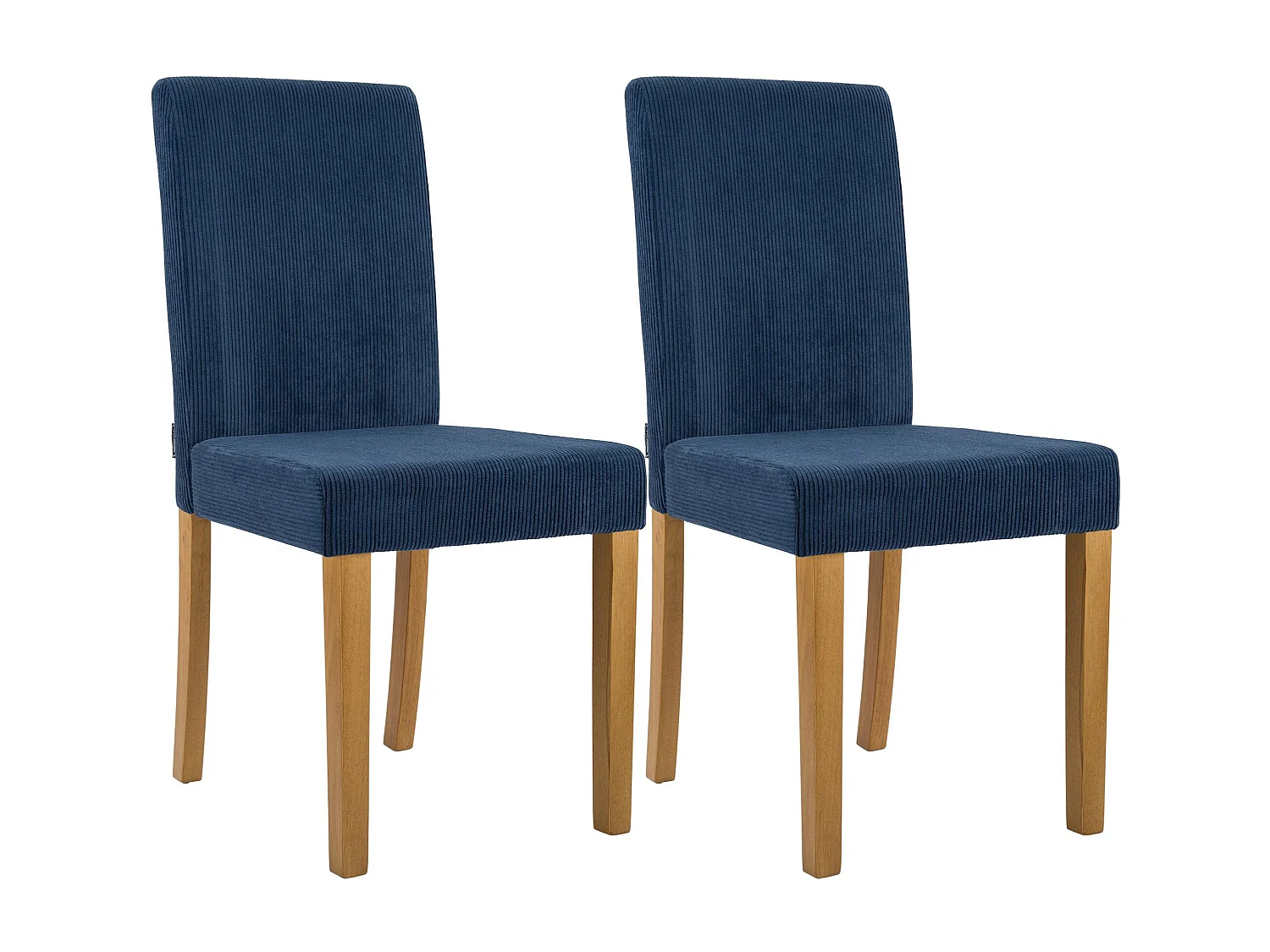 Lot de 2  chaise salle à manger - Cordon & Antique clair - Bleu - Ina