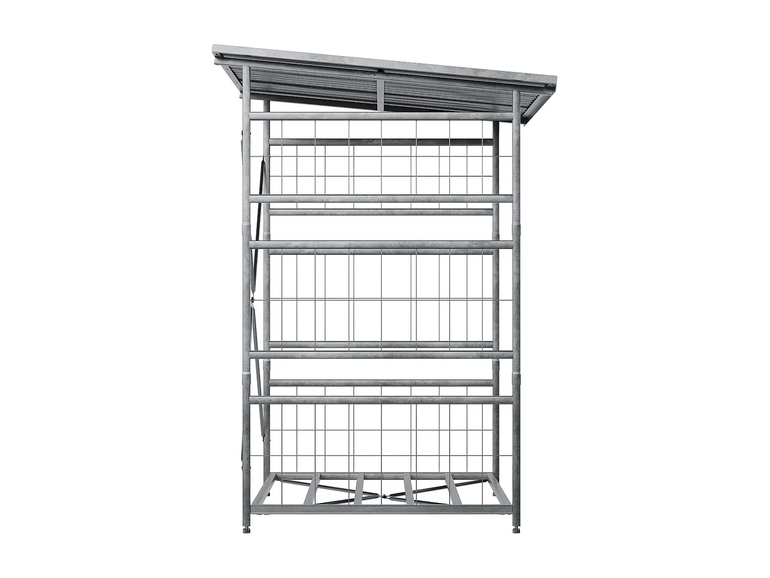 Etagère bois de cheminée - Métal - 120 x 110 x 191cm - Métal - Macon