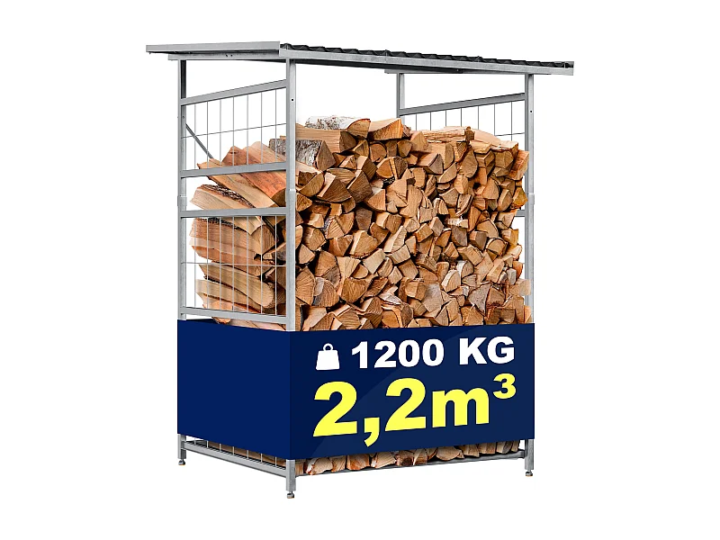 Etagère bois de cheminée - Métal - 120 x 110 x 191cm - Métal - Macon