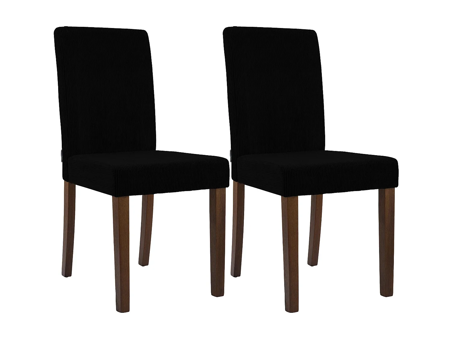 Lot de 2  chaise salle à manger - Cordon & Antique foncé - Noir - Ina