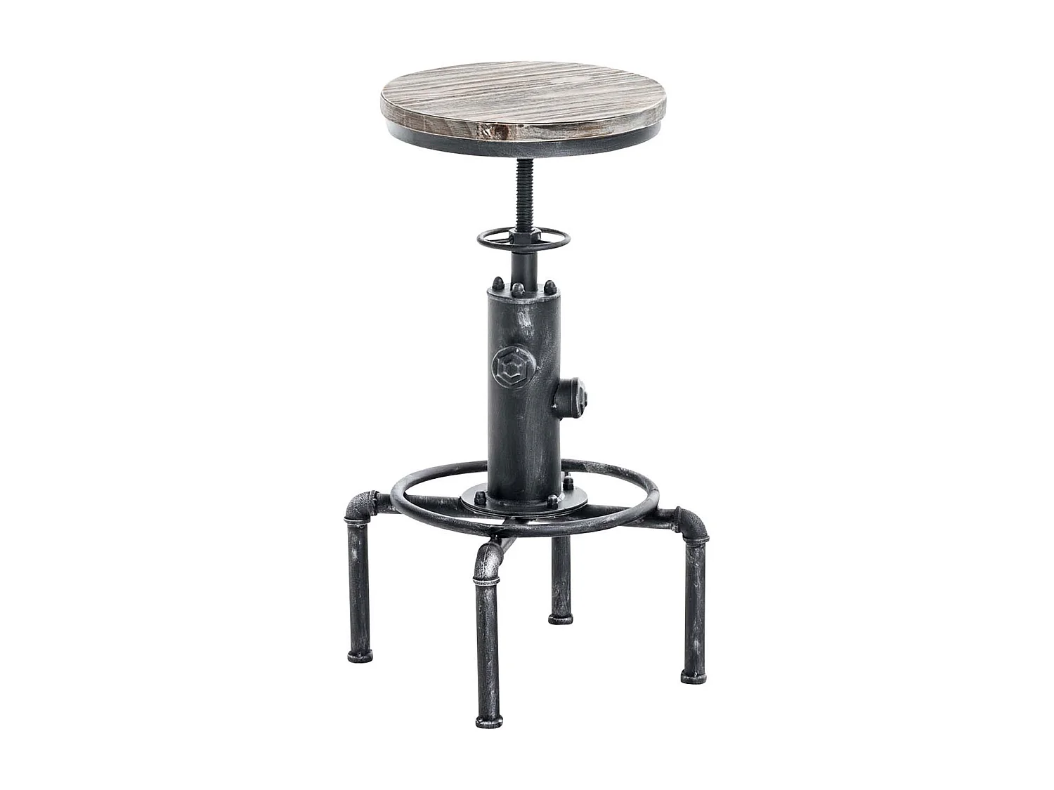 Ensemble table de bar - Métal - Argent antique - Lynton