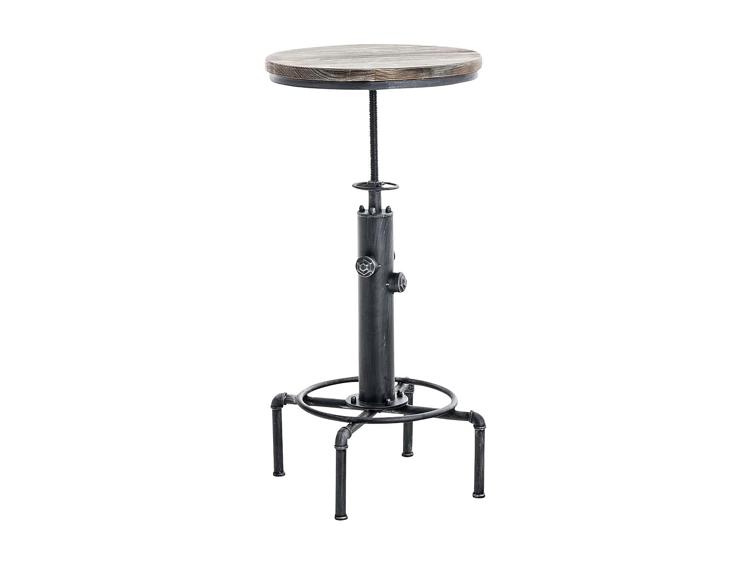 Ensemble table de bar - Métal - Argent antique - Lynton