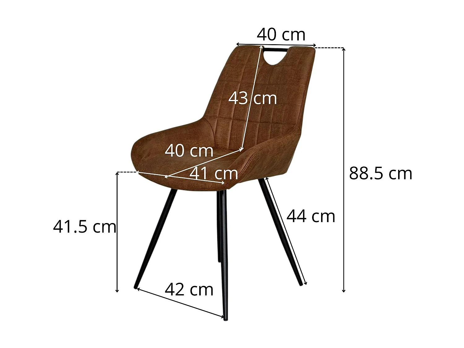 Chaise marron effet vieilli à poignée intégrée (lot de 2) MALMOE