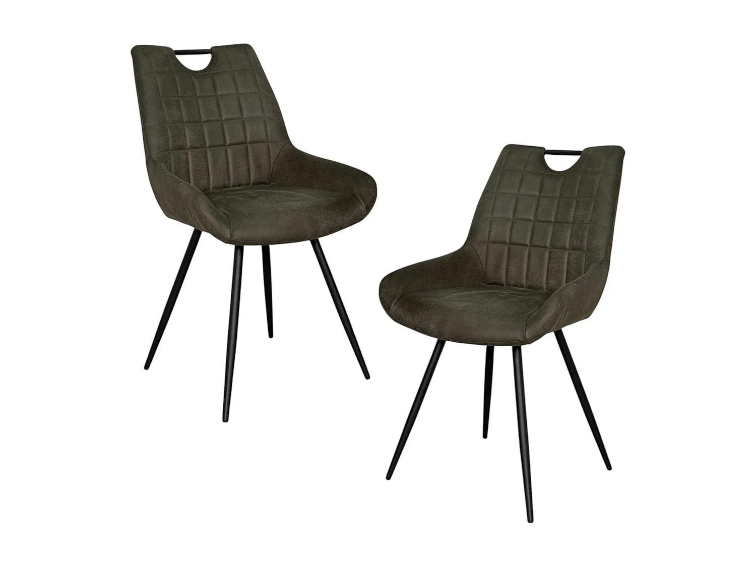 Chaise vert foncé effet vieilli à poignée intégrée (lot de 2) MALMOE