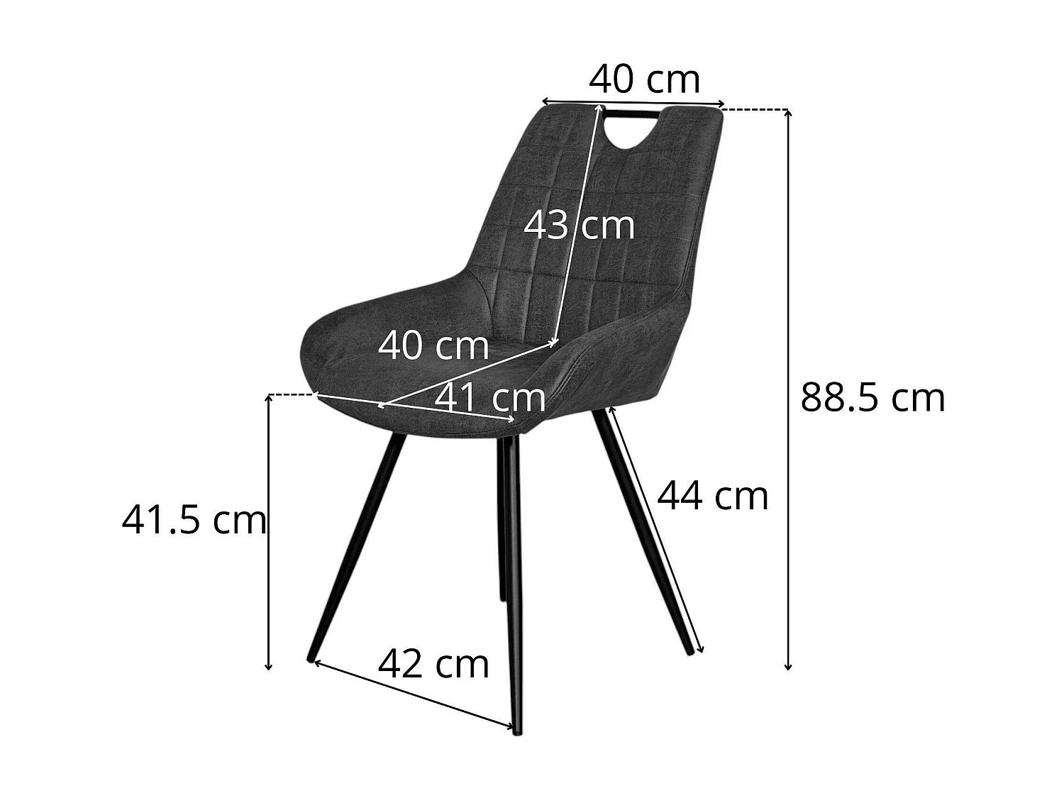 Chaise vert foncé effet vieilli à poignée intégrée (lot de 2) MALMOE