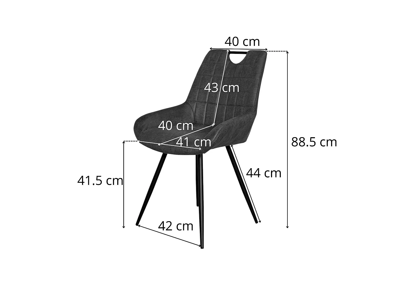 Chaise vert foncé effet vieilli à poignée intégrée (lot de 2) MALMOE
