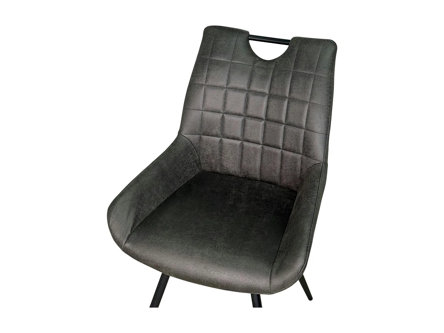 Chaise grise effet vieilli à poignée intégrée (lot de 2) MALMOE