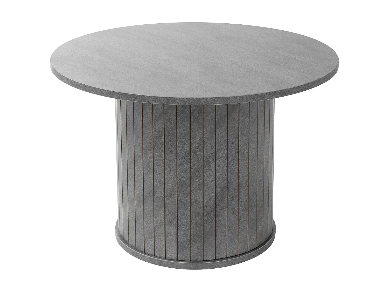 ML-Design Mesa de centro redonda con tablero sobresaliente Ø60x40cm gris con aspecto de hormigón mesita de café mueble auxiliar de salón