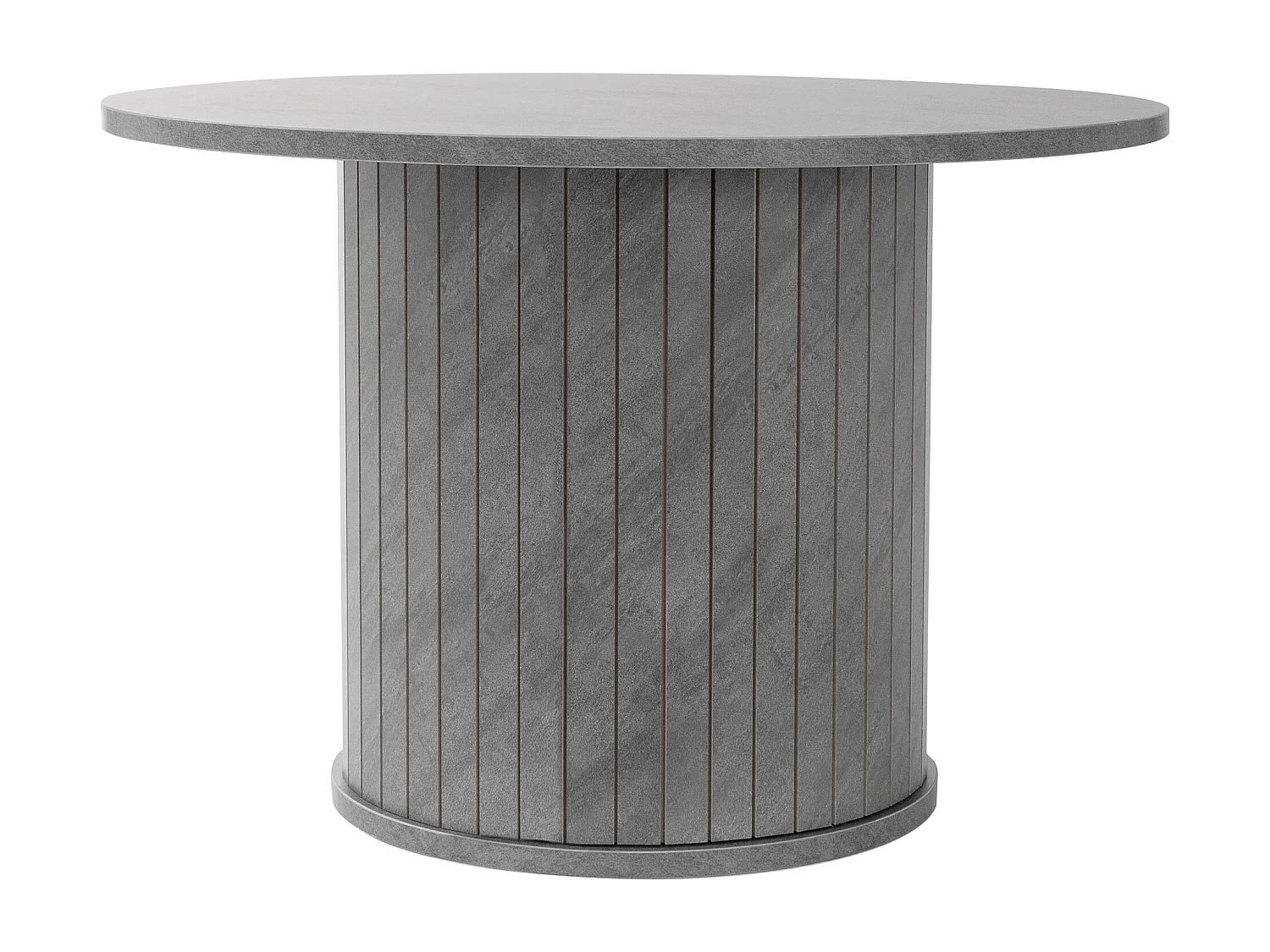 ML-Design Mesa de centro redonda con tablero sobresaliente Ø60x40cm gris con aspecto de hormigón mesita de café mueble auxiliar de salón