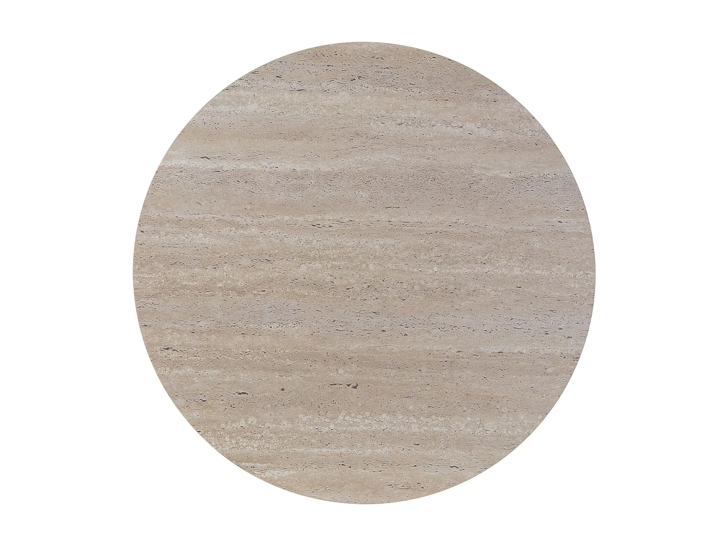 Table basse ronde Ø 60 x 50 cm aspect pierre beige avec plateau dépassant mobilier moderne pour canapé de salon bar ou lounge surface pour café et thé