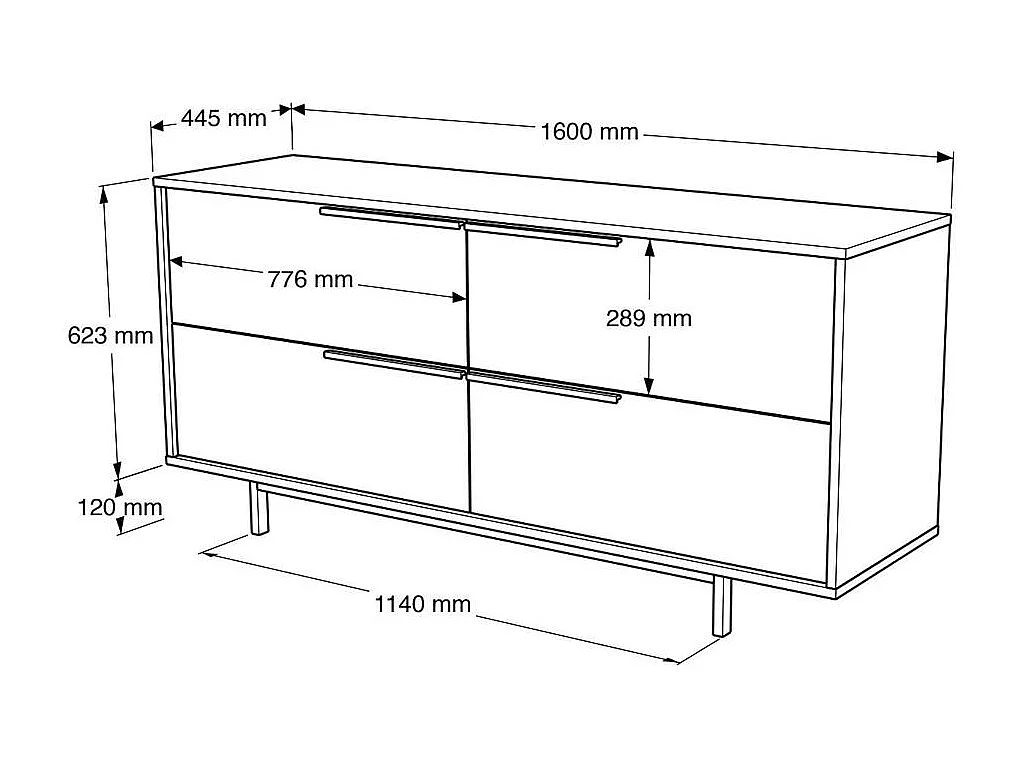 Buffet design moderne effet bois à ouverture frontale VAREN