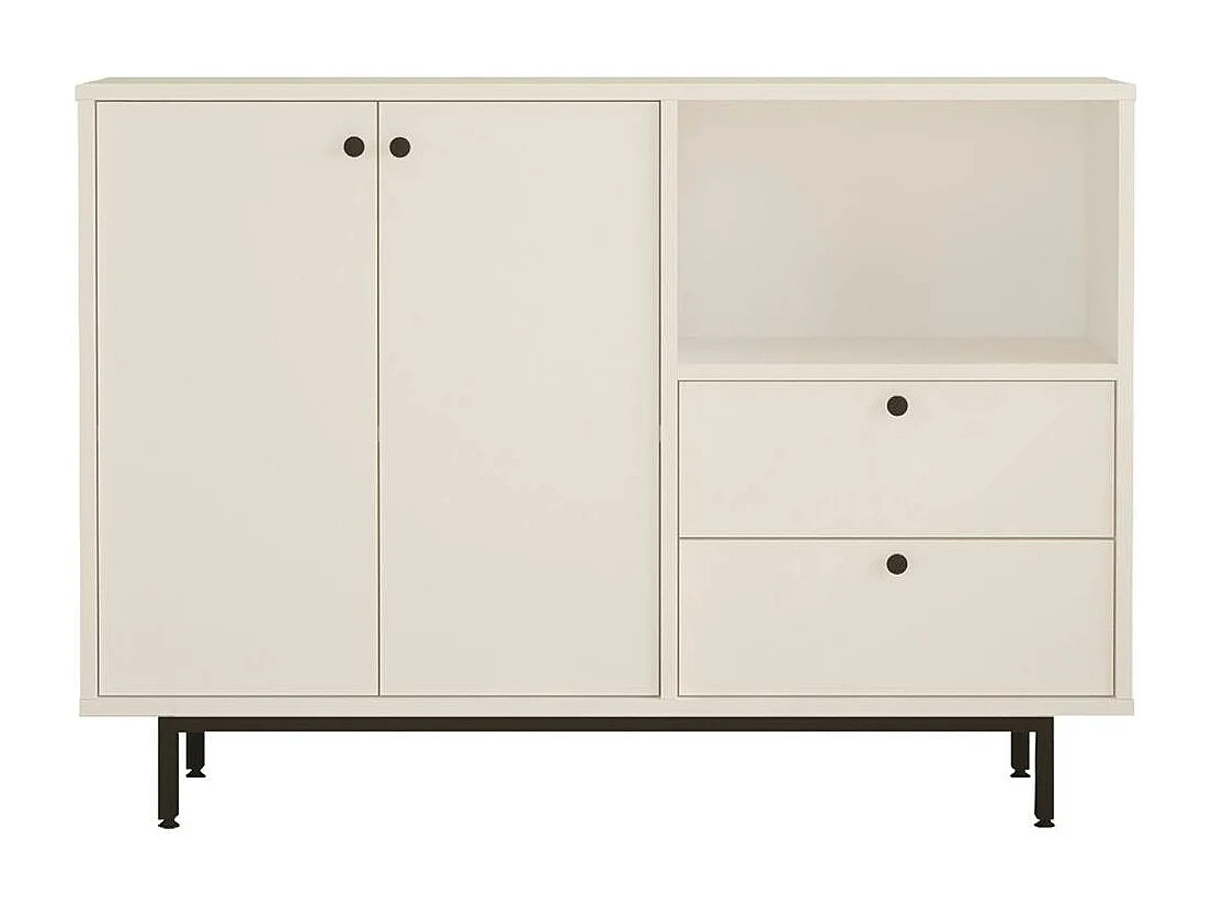 Meuble rangement cuisine blanc 2 portes 2 tiroirs JENA