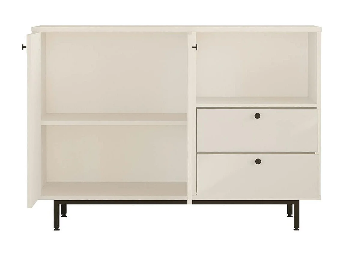 Meuble rangement cuisine blanc 2 portes 2 tiroirs JENA