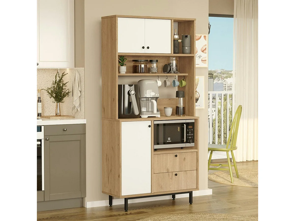 Buffet cuisine moderne niche micro-ondes H 180 cm JENA