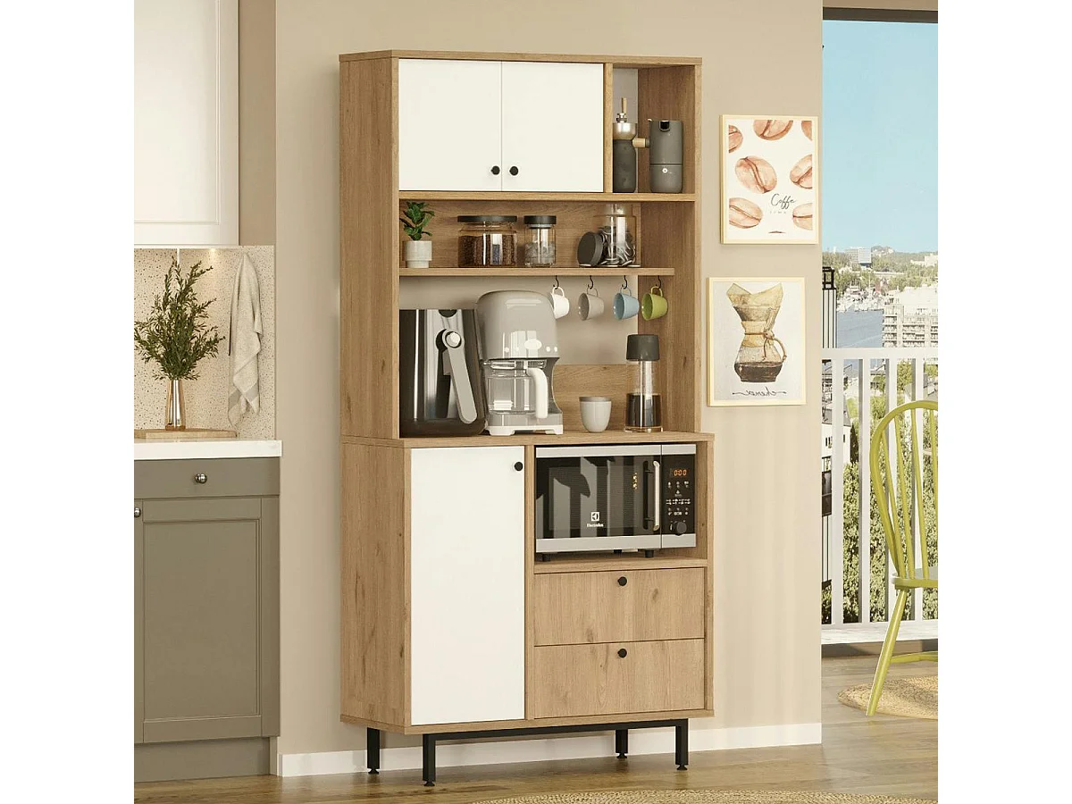 Buffet cuisine moderne niche micro-ondes H 180 cm JENA