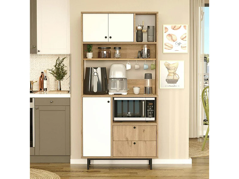 Buffet cuisine moderne niche micro-ondes H 180 cm JENA