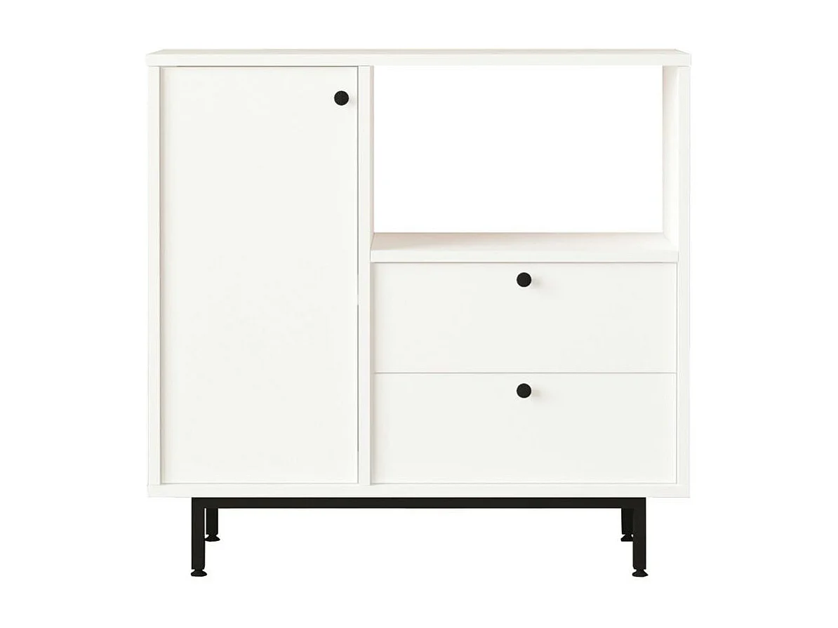 Buffet de cuisine blanc niche micro-ondes et 1 porte JENA