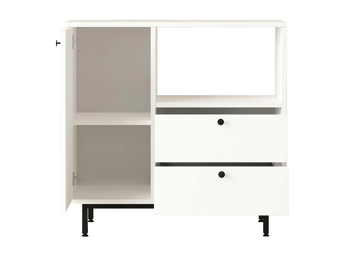 Buffet de cuisine blanc niche micro-ondes et 1 porte JENA