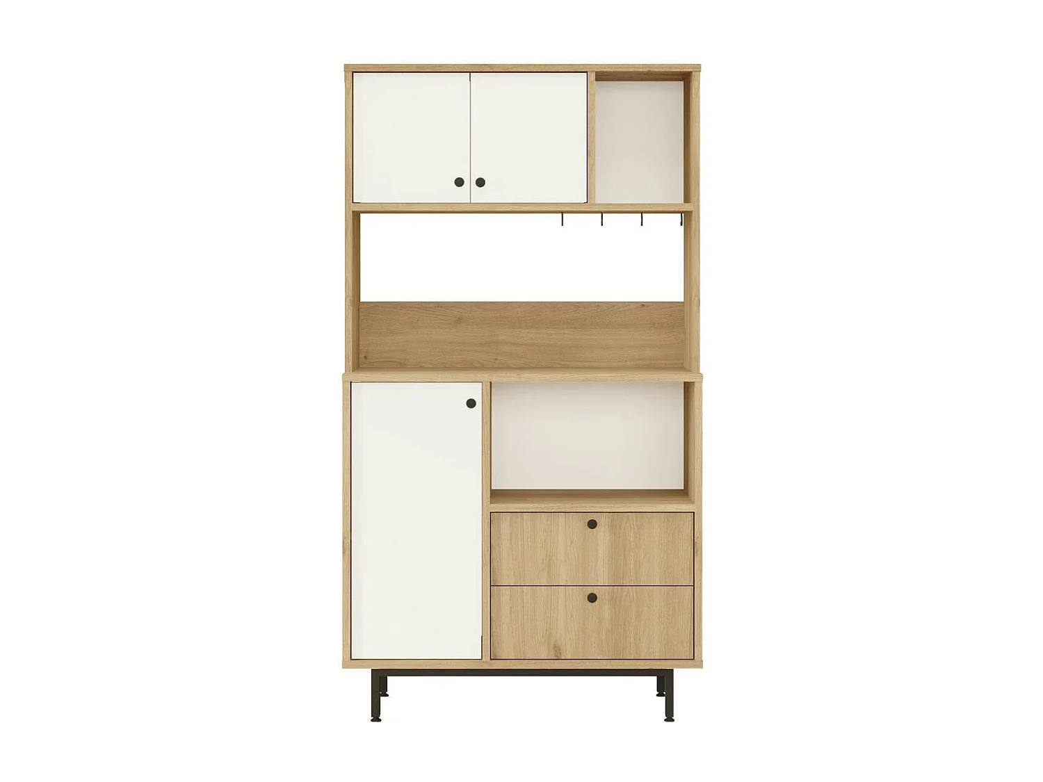 Buffet cuisine moderne niches micro-ondes et cafetière JENA