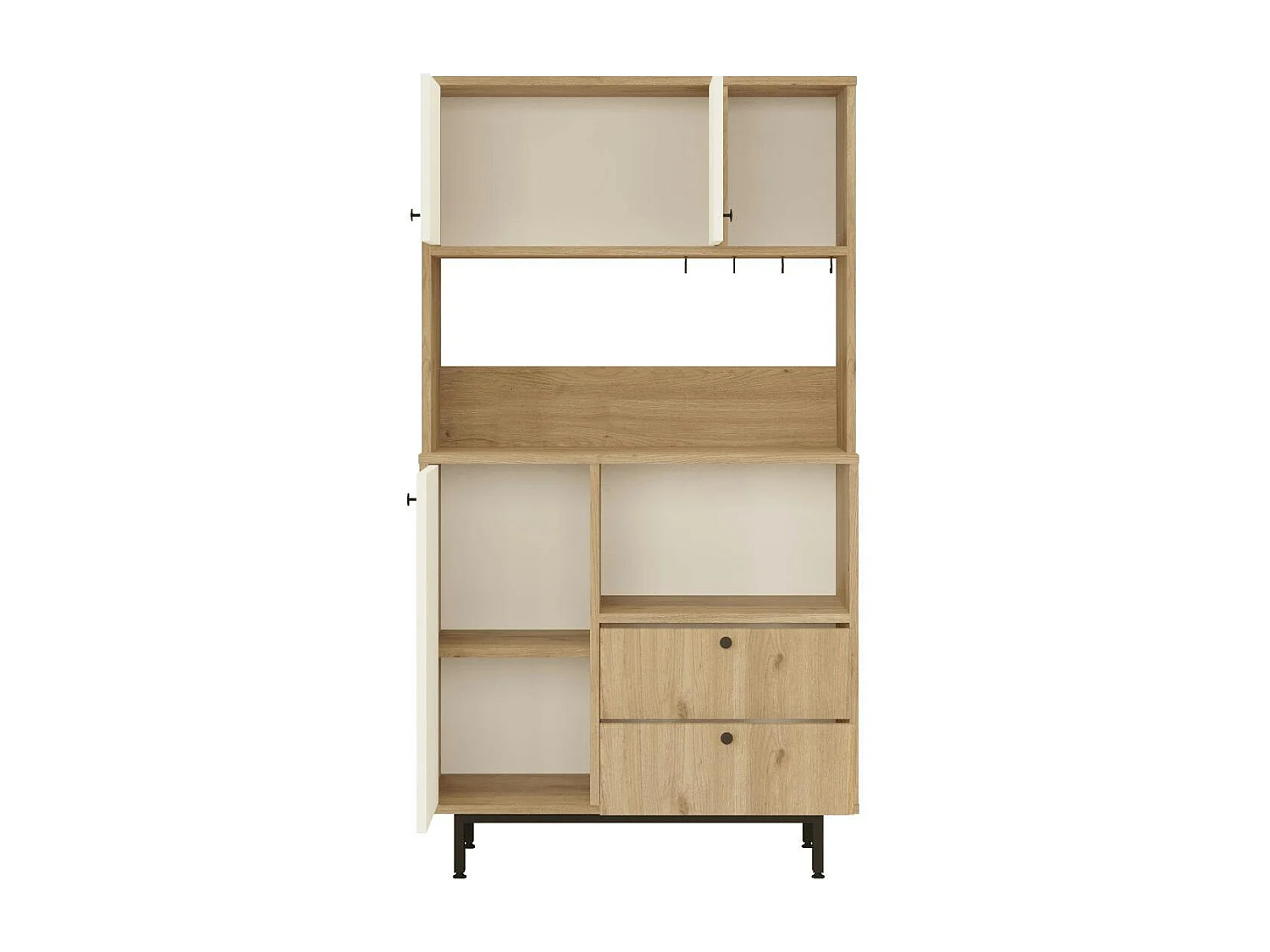 Buffet cuisine moderne niches micro-ondes et cafetière JENA