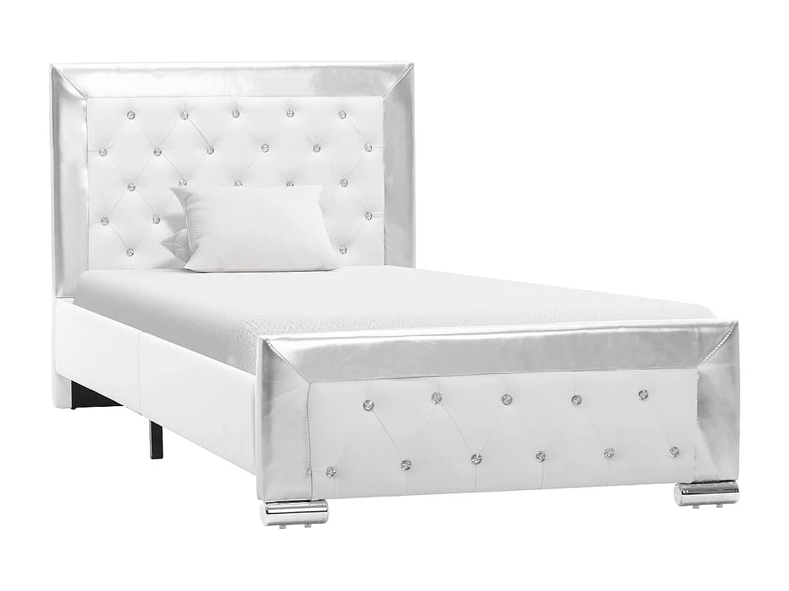 Cadre de lit Blanc Similicuir 90 x 200 cm