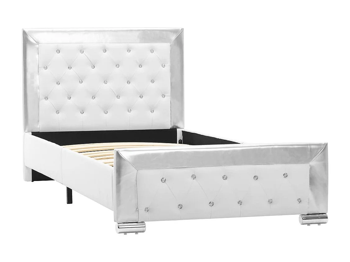 Cadre de lit Blanc Similicuir 90 x 200 cm