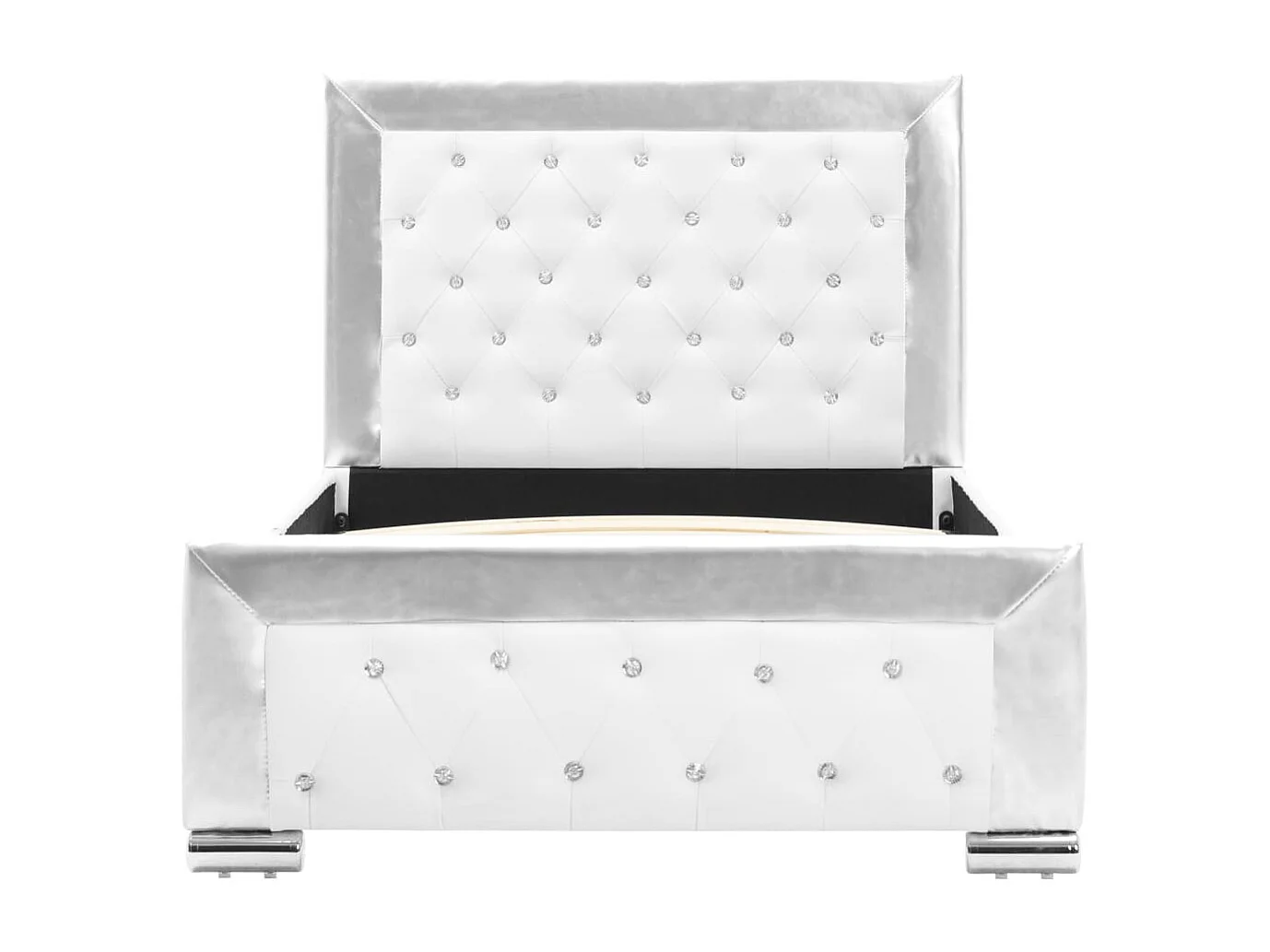 Cadre de lit Blanc Similicuir 90 x 200 cm