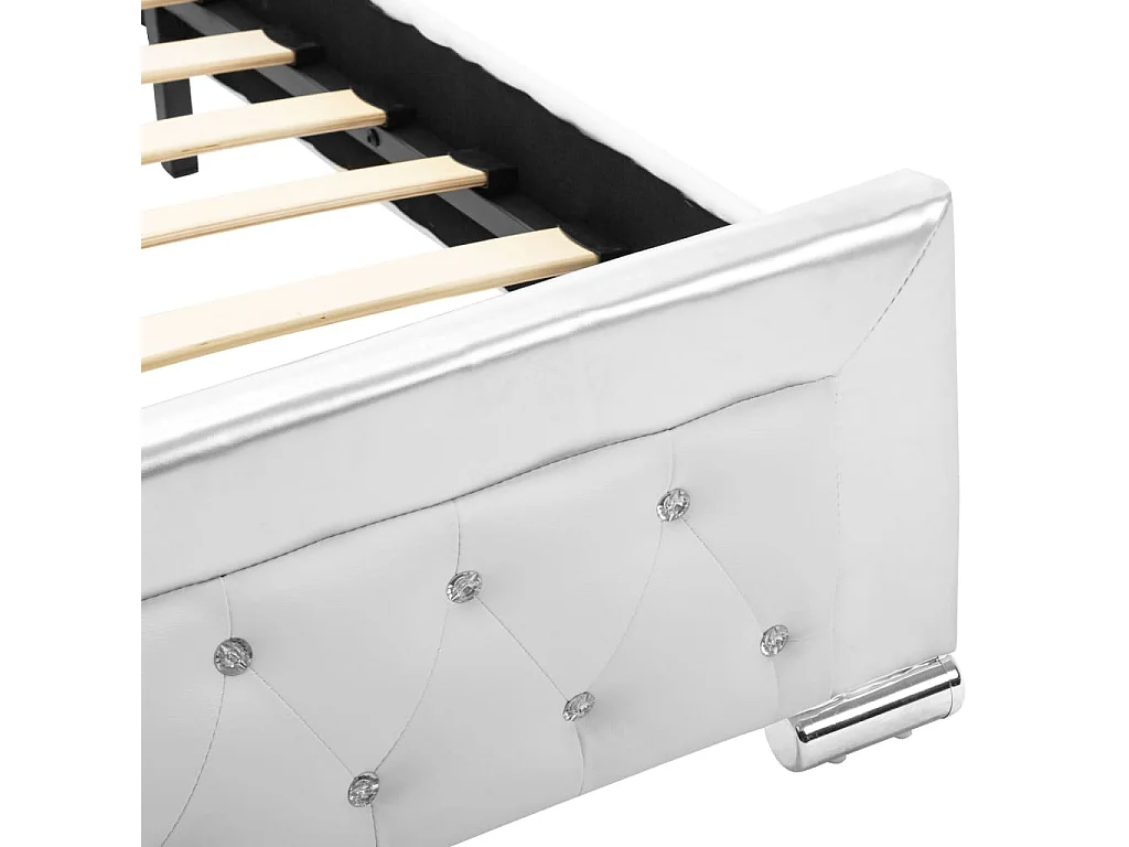 Cadre de lit Blanc Similicuir 90 x 200 cm